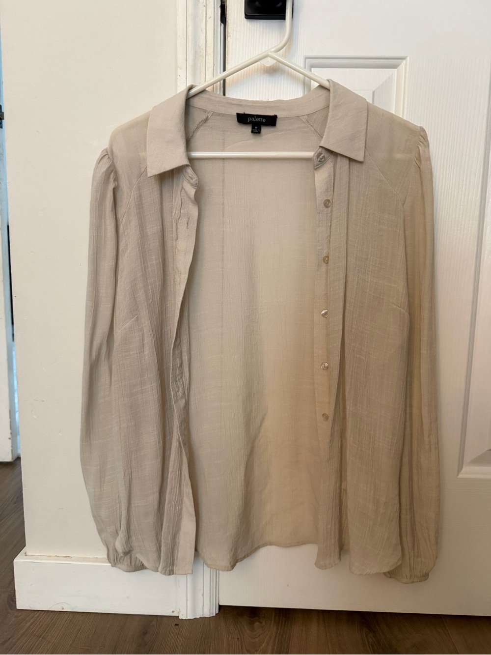 Paloma Lightweight Beige Button-Front Shirt